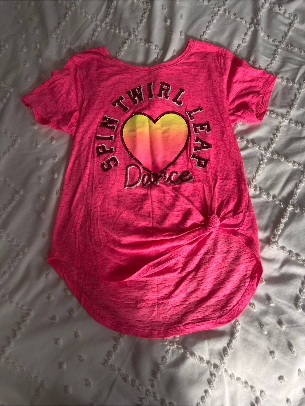 Twirl Me Up Dance” Graphic Twist Front T-Shirt – Girls 14